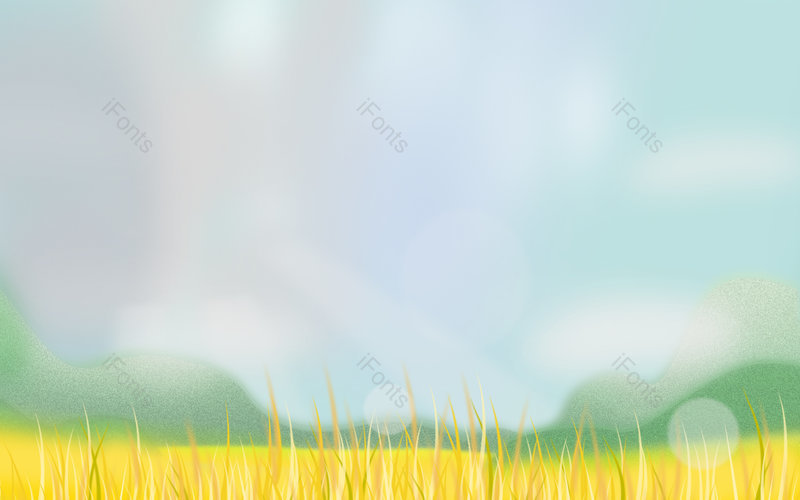 原创简约风小清新春季卡通麦田场景背景,插画/手绘图,插画/手绘图库,插画/手绘图下载,插画/手绘